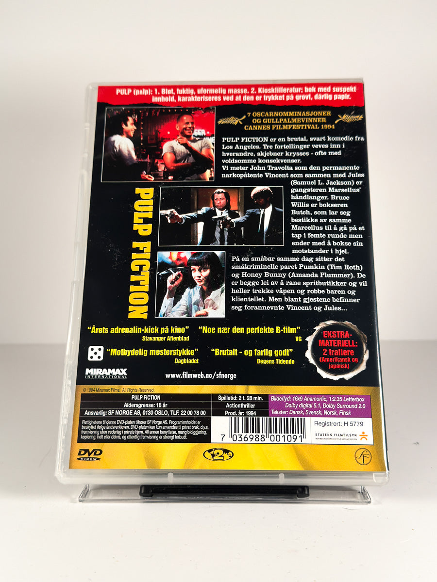Bakside av cover til Pulp Fiction på DVD