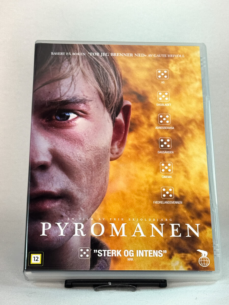 Forside av DVD-cover til Pyromanen, brukt DVD hos Brukbar Film