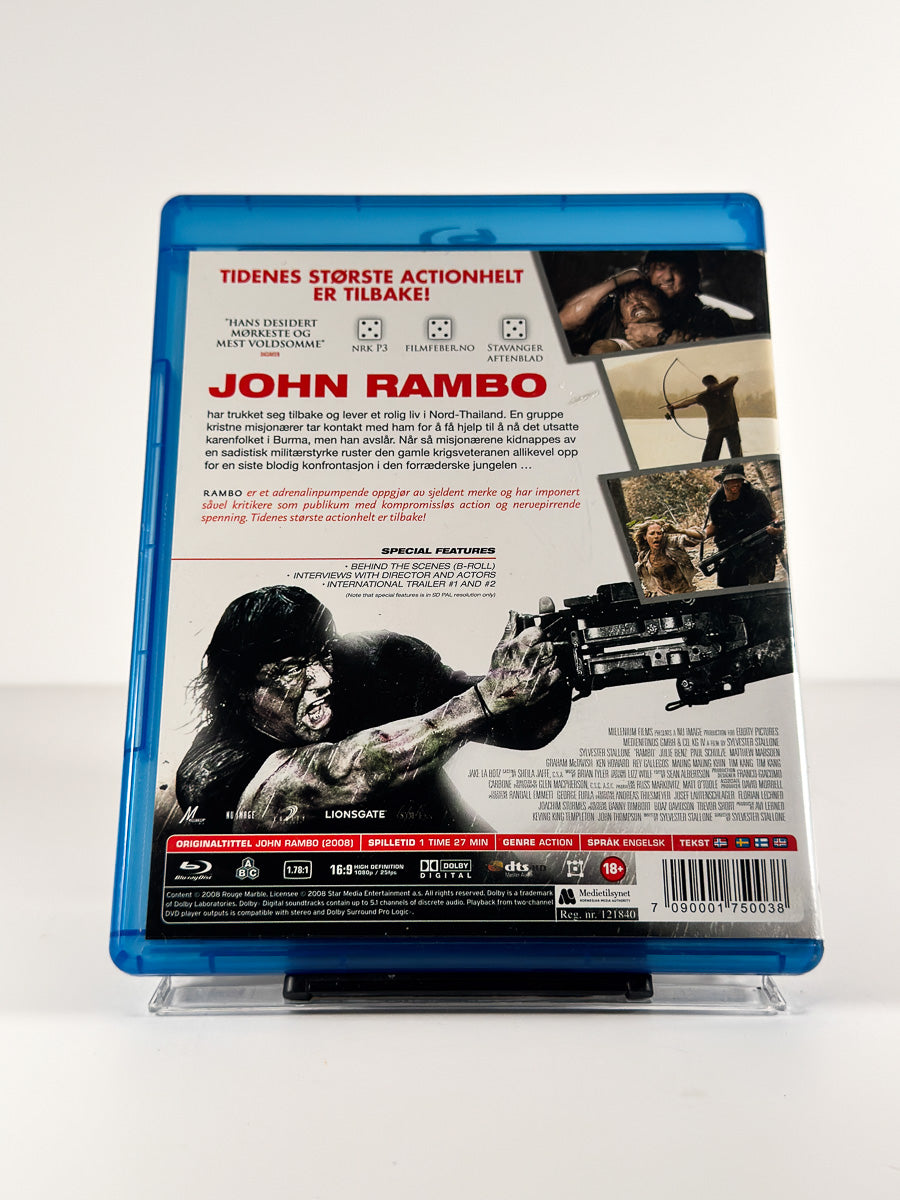 Bakside av cover til Rambo på Blu-ray