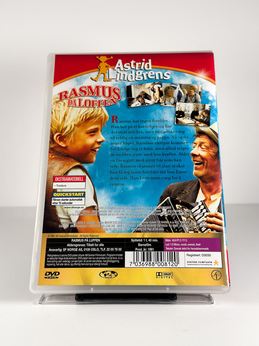 Bakside av cover til Rasmus på loffen på DVD