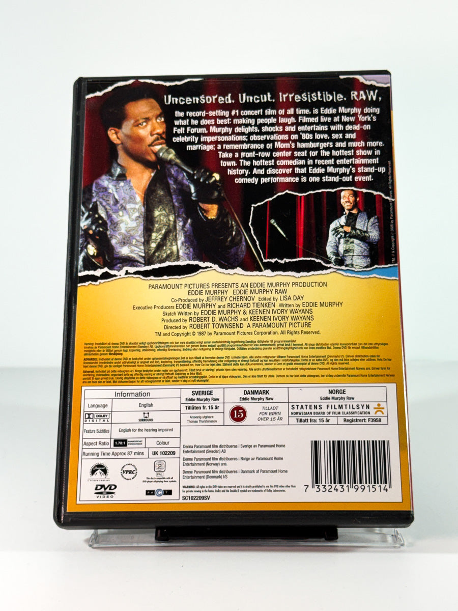 Bakside av cover til Raw, brukt original DVD hos Brukbar Film
