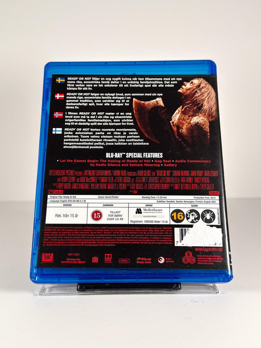 Bakside av cover til Ready or Not på Blu-ray