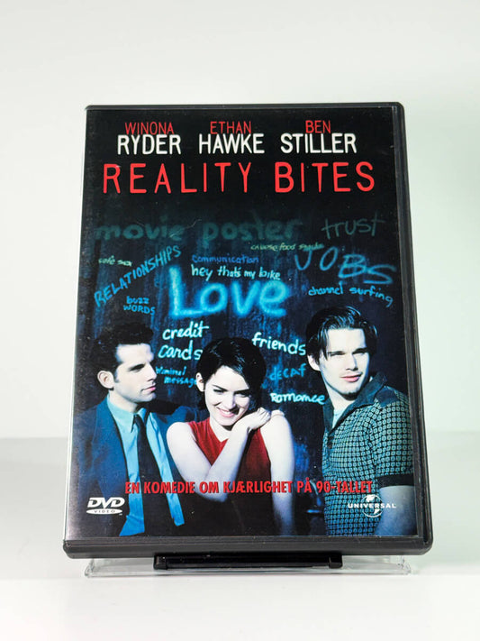 Forside av cover til Reality Bites, bruktfilm hos nettbutikken Brukbar Film