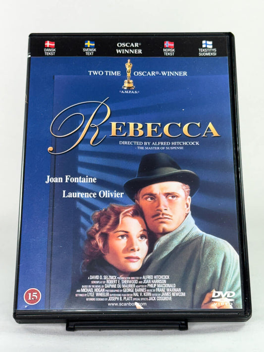 Brukt DVD-film Rebecca – forside av filmcover, brukte Oscar-vinnende klassikere fra Hitchcock på DVD hos Brukbar Film