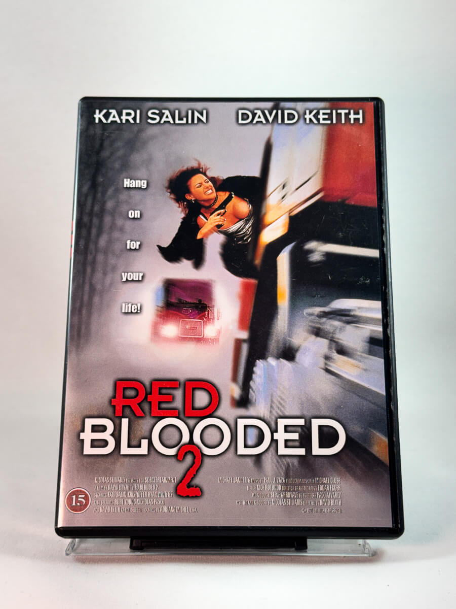 Red Blooded II – forside av DVD-cover, erotisk ladet thriller med Kari Salin og David Keith, brukt DVD hos Brukbar Film