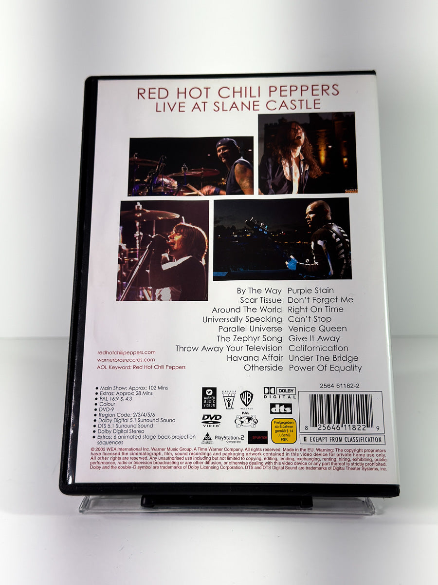 Bakside av cover til Red Hot Chili Peppers: Live at Slane Castle, brukt original DVD hos Brukbar Film