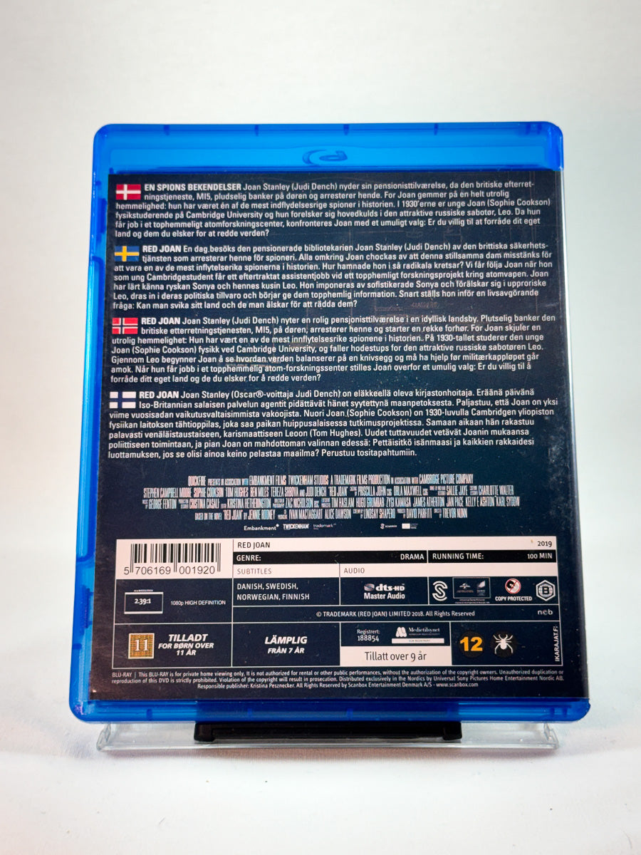 Bakside av Blu-ray-cover til Red Joan, bruktfilm på Blu-ray hos Brukbar Film