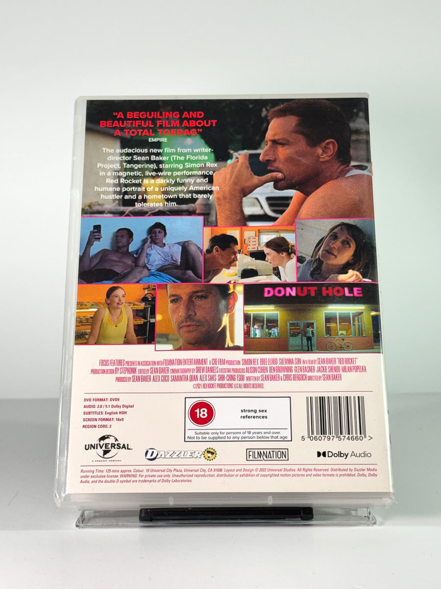 Bakside av cover til Red Rocket, bruktfilm på DVD hos Brukbar Film