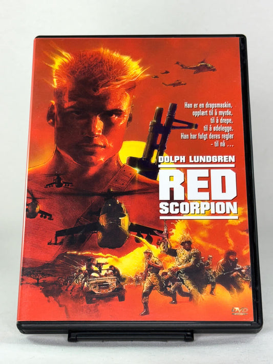 DVD-cover-forside til filmen Red Scorpion – Brukt DVD fra nettbutikken Brukbar Film