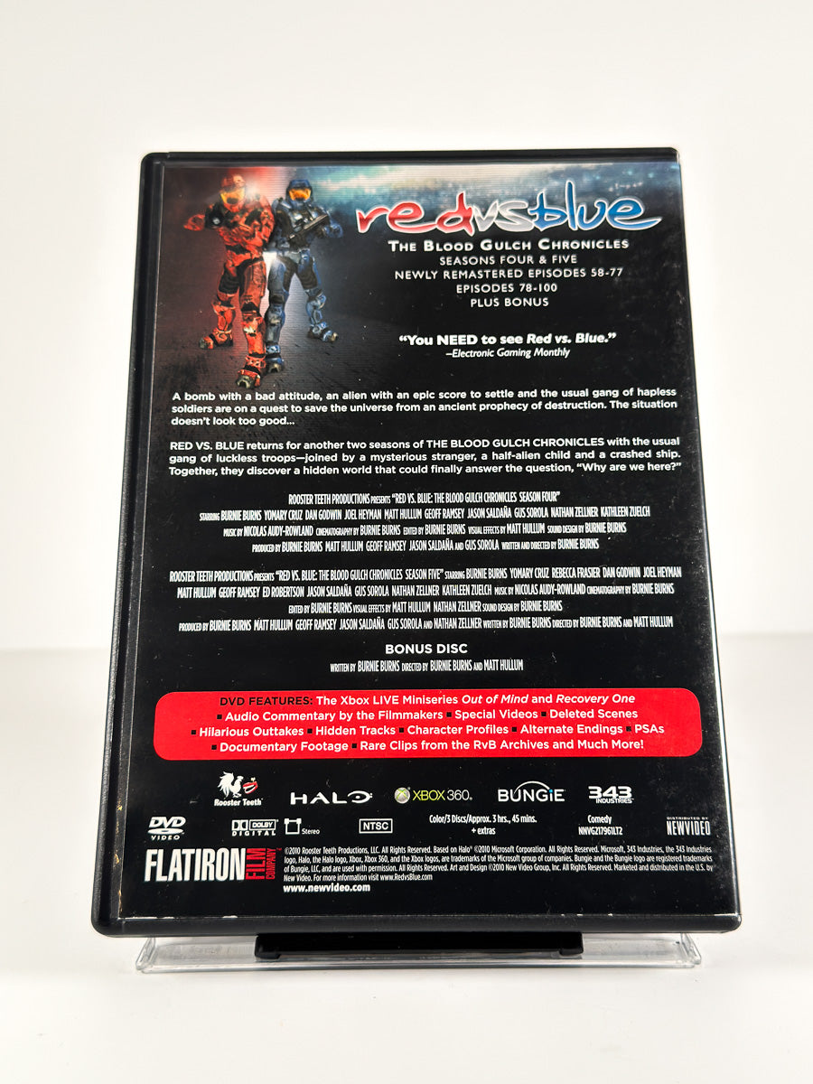Bakside av cover til Red vs. Blue: The Blood Gulch Chronicles – Seasons 4 & 5 Plus Bonus på DVD