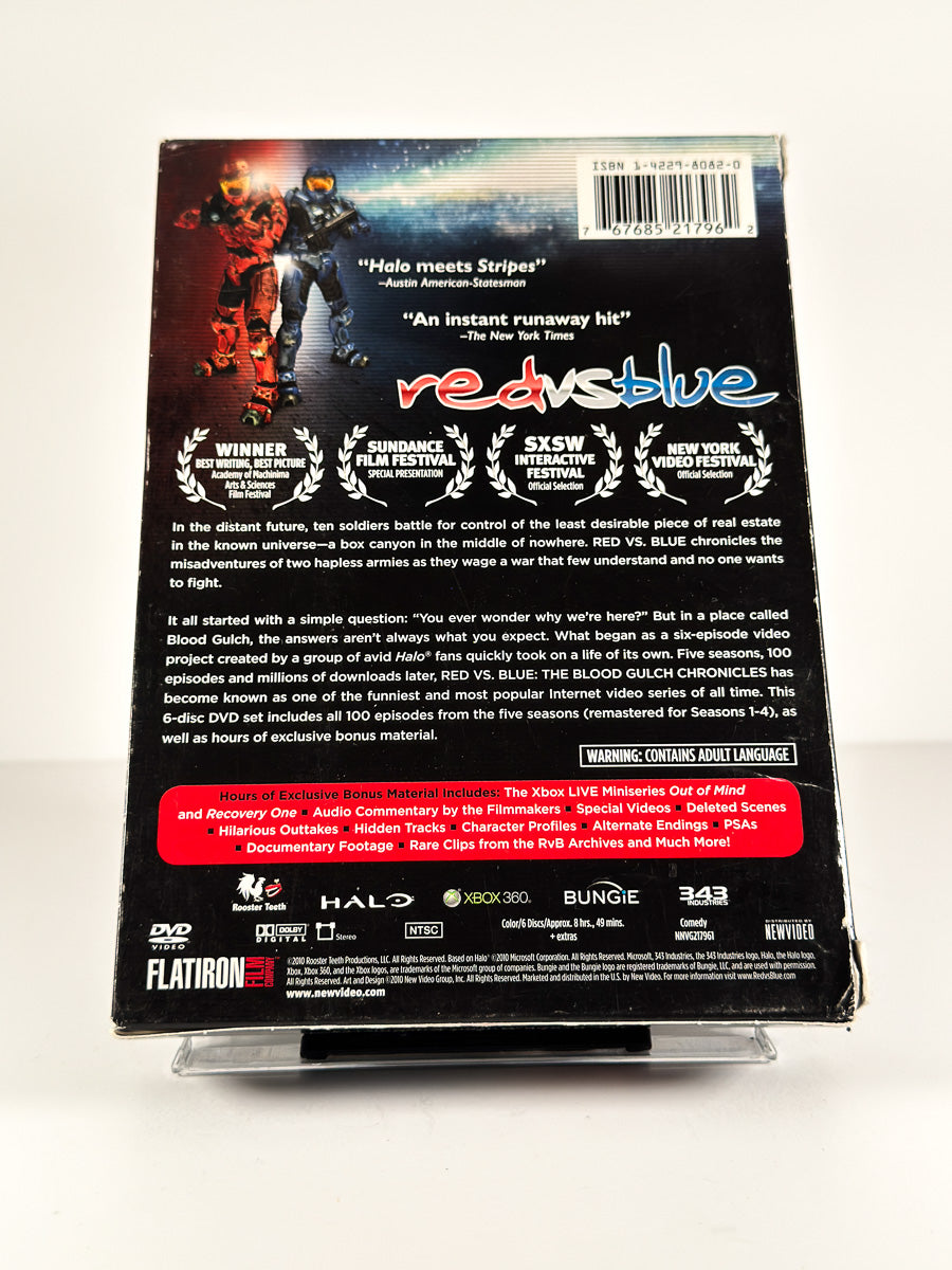 Bakside av cover til Red vs. Blue: The Blood Gulch Chronicles – The First Five Seasons på DVD