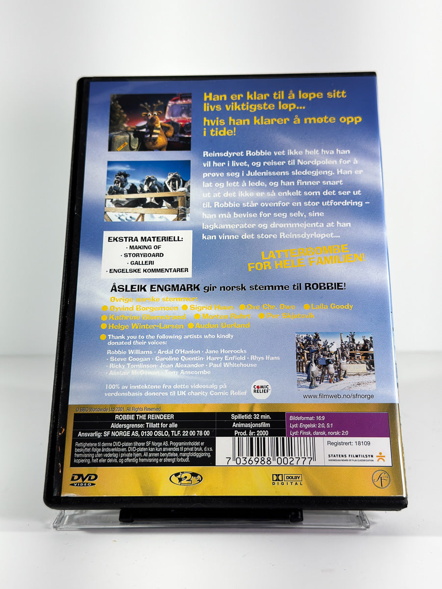 Bakside av cover til Reinsdyret Robbie – Det store reinsdyrstevnet på DVD