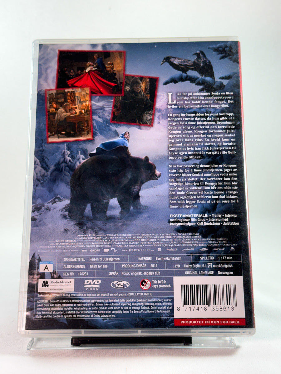 Bakside av DVD-cover til Reisen til Julestjernen, bruktfilm hos nettbutikken Brukbar Film
