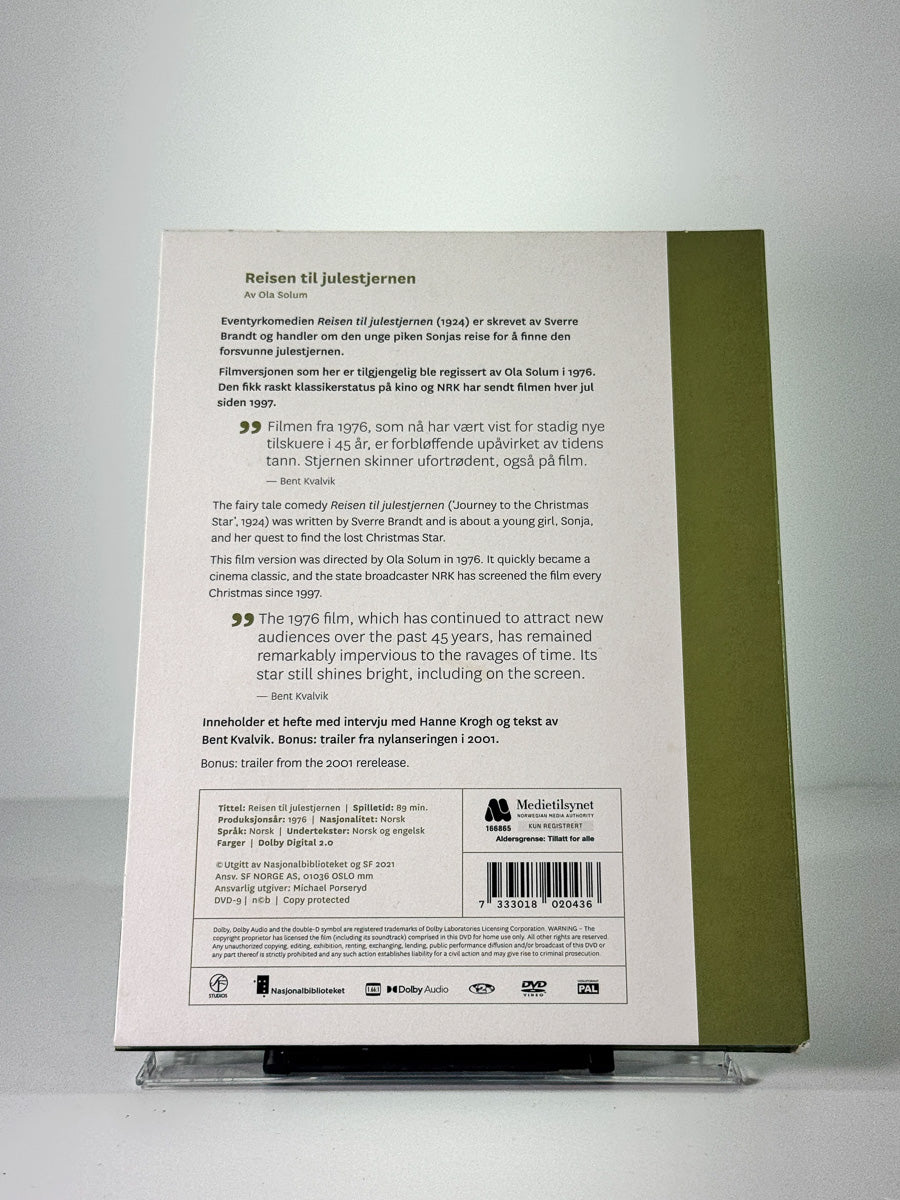 Bakside av cover til reisen til julestjernen, brukt DVD hos Brukbar Film