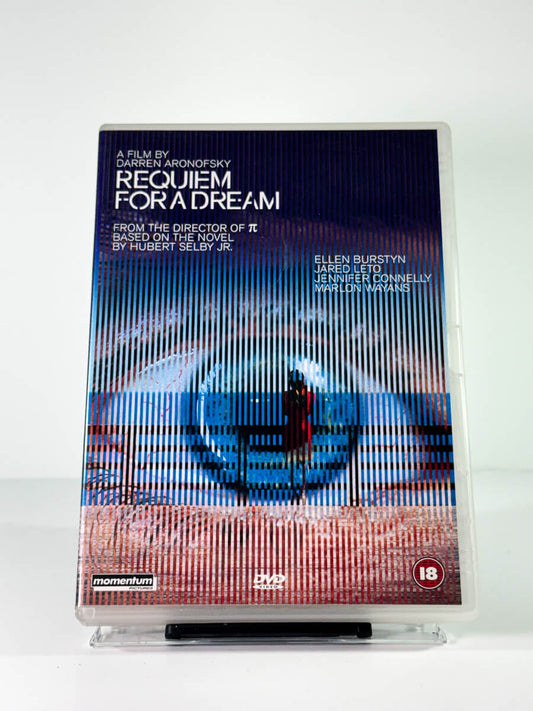 Forside av cover til requiem for a dream, bruktfilm hos nettbutikken Brukbar Film