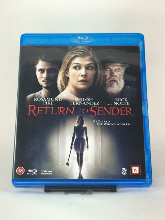 Forside av Blu-ray-cover til Return to Sender – psykologisk thriller med Rosamund Pike, brukt film hos Brukbar Film.