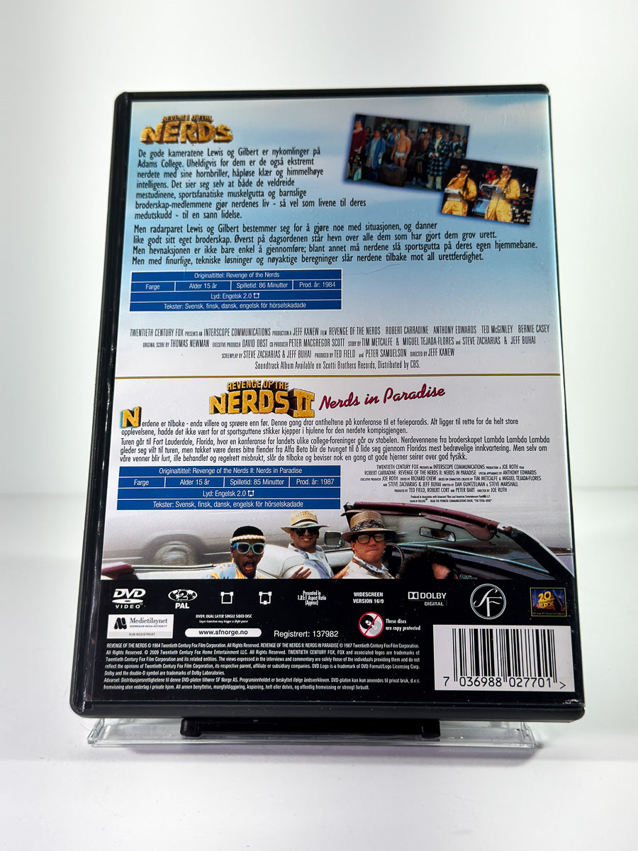 Bakside av cover til Revenge of the Nerds / Revenge of the Nerds II – Nerds in Paradise på DVD