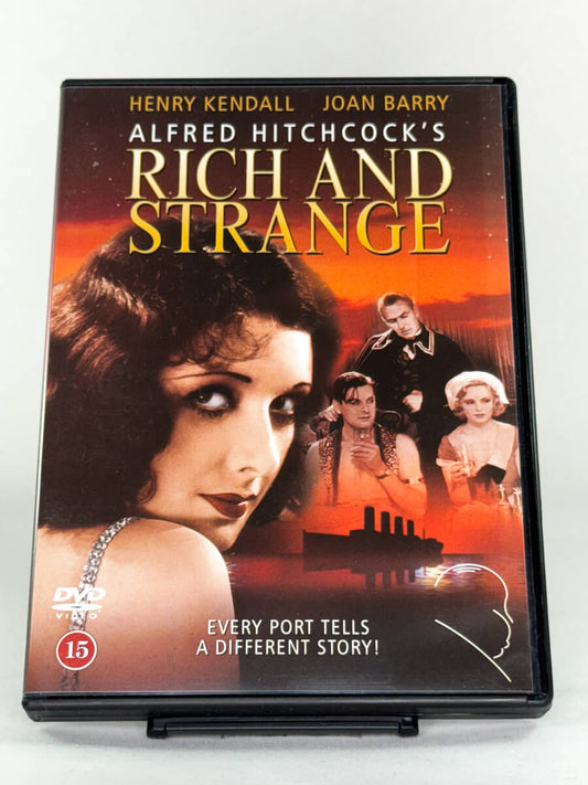 Brukt DVD-film Rich and Strange – forside av filmcover, klassiske eventyr- og dramafilmer fra Hitchcock på DVD hos Brukbar Film