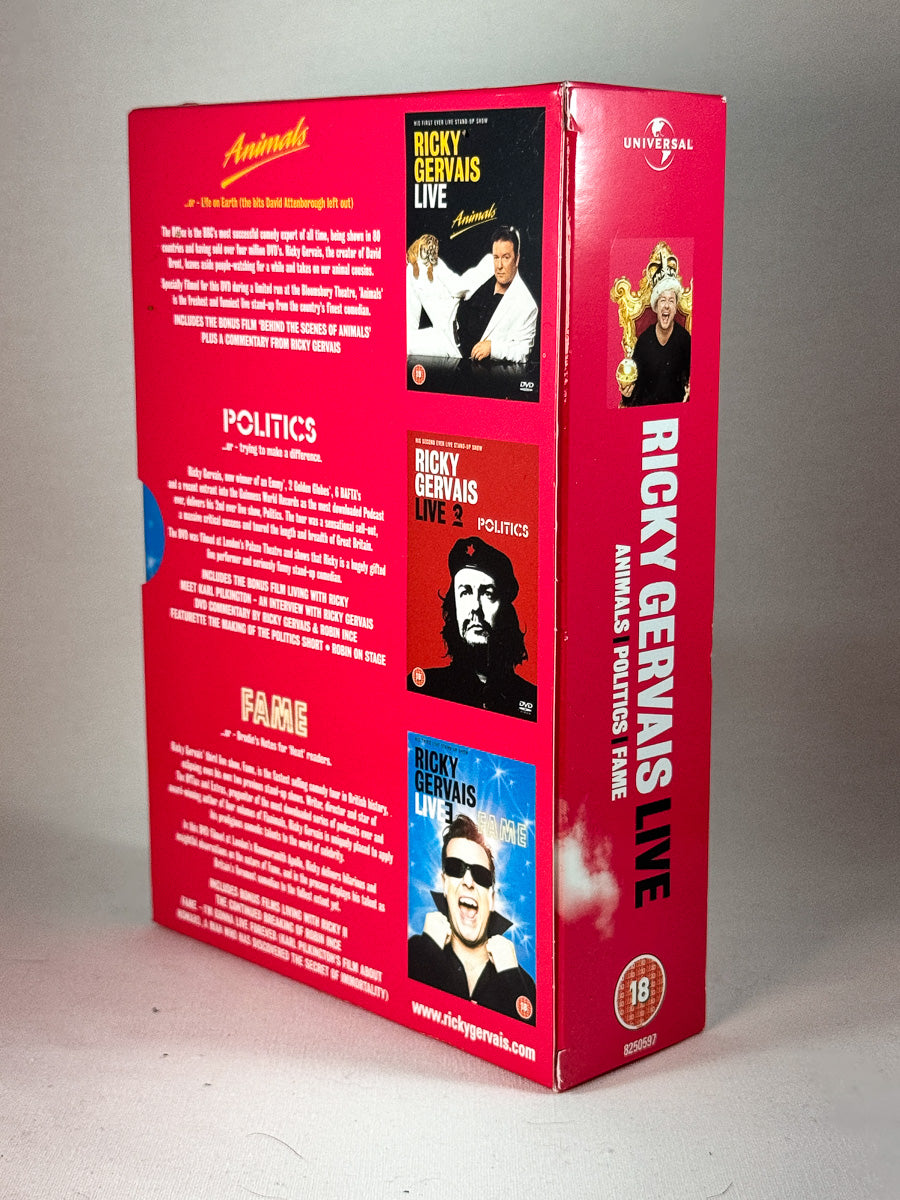 Bakside av cover til Ricky Gervais Live – Collection, brukt DVD hos Brukbar Film