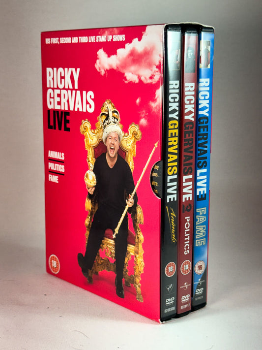 Forside av cover til Ricky Gervais Live – Collection, brukt DVD hos Brukbar Film