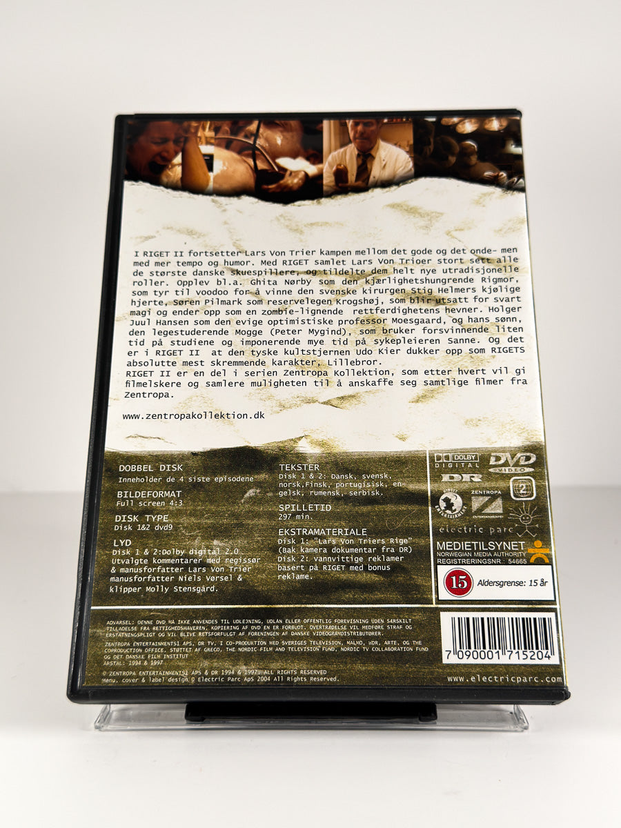 Bakside av cover til Riget II på DVD