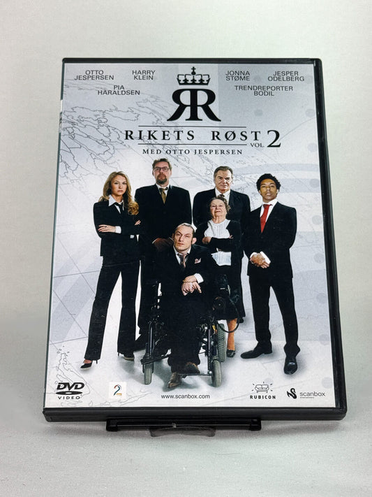 Forside av DVD-cover til Rikets Røst Vol. 2 – norsk satireprogram på DVD hos Brukbar Film 