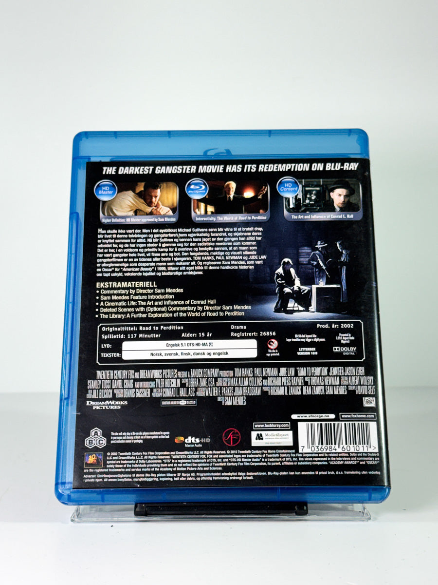 Bakside av cover til Road to Perdition på Blu-ray