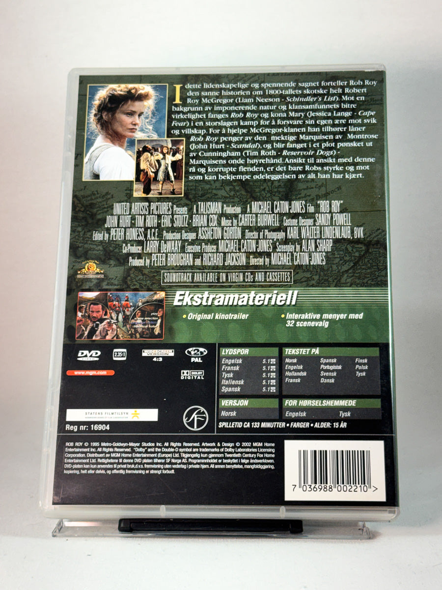 Bakside av cover til Rob Roy, bruktfilm hos nettbutikken Brukbar Film