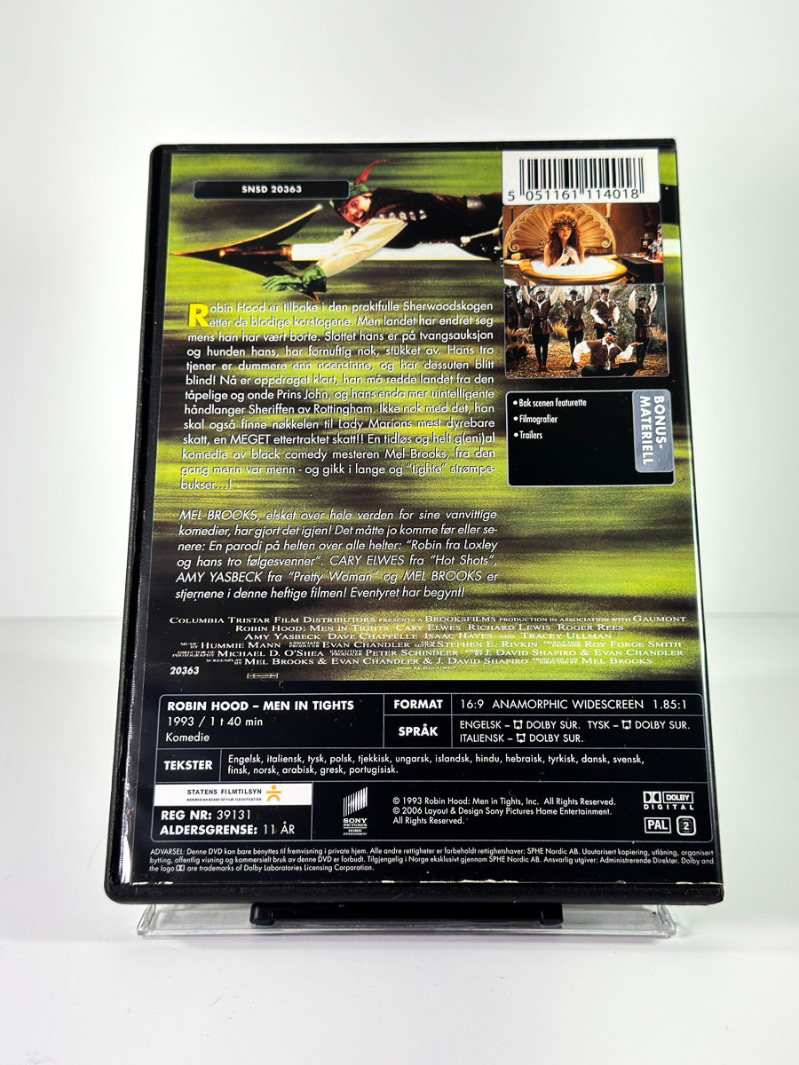 Bakside av cover til Robin Hood – Helter i Strømpebukser på DVD