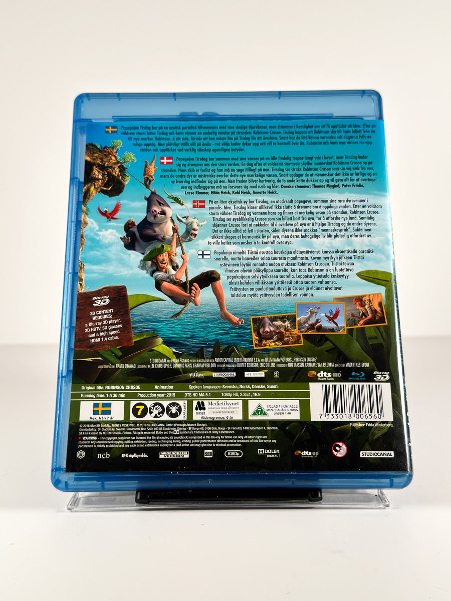 Bakside av cover til Robinson Crusoe på Blu-ray