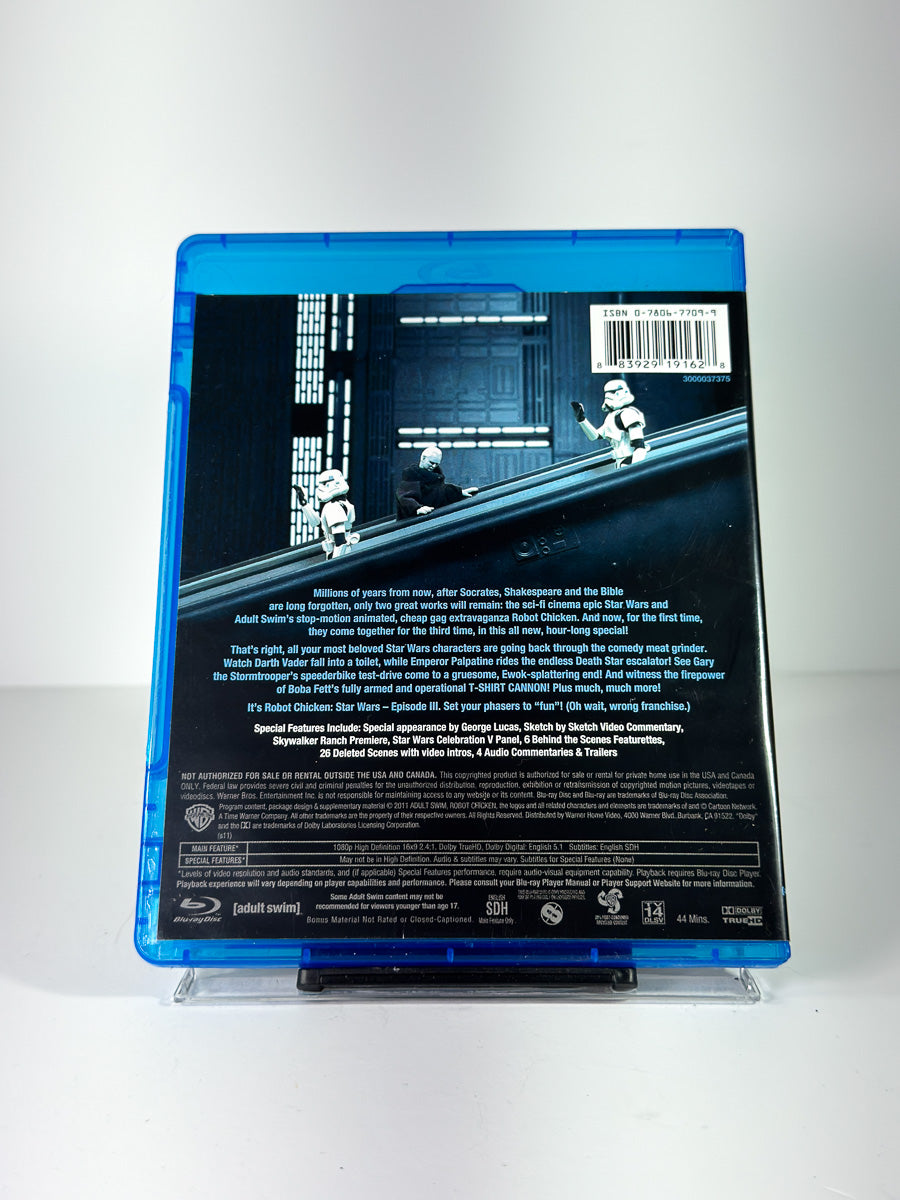 Bakside av cover til Robot Chicken Star Wars II på Blu-ray