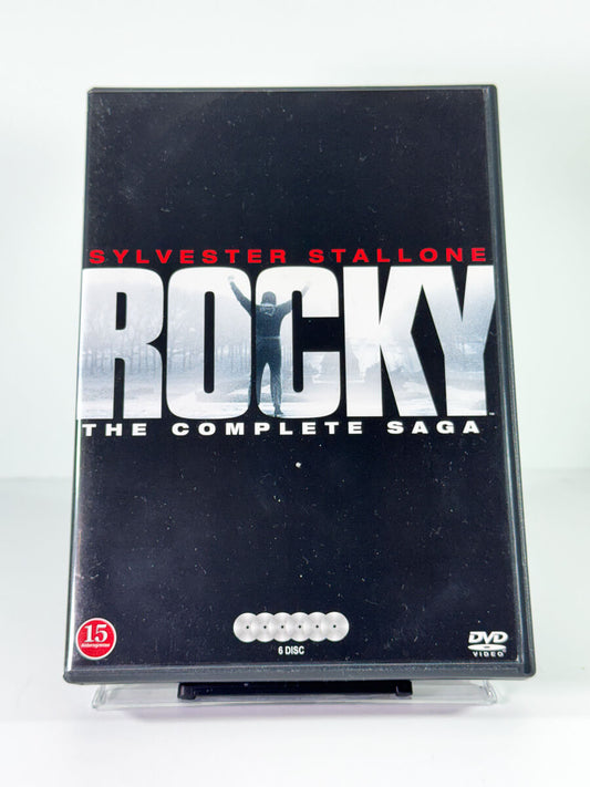 Forside av cover til Rocky The Complete Saga, brukt DVD hos Brukbar Film