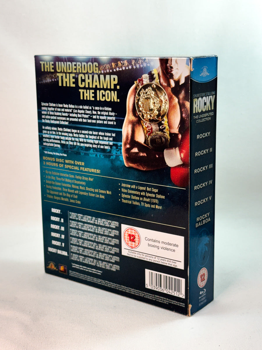 Bakside av cover til Rocky – The Undisputed Collection, bruktfilm hos nettbutikken Brukbar Film