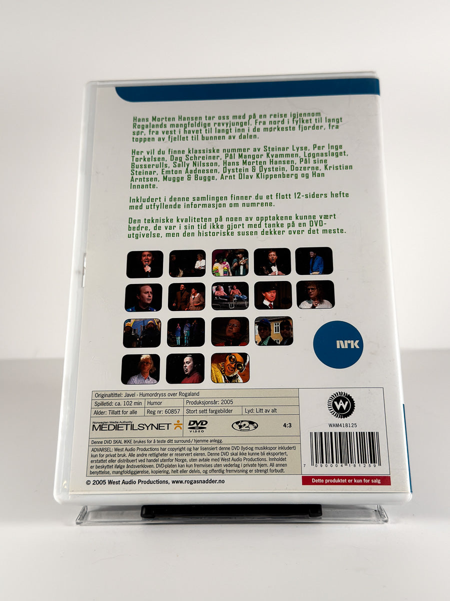 Bakside av cover til Rogalatter 2 – Javel! Humordryss fra Rogaland på DVD