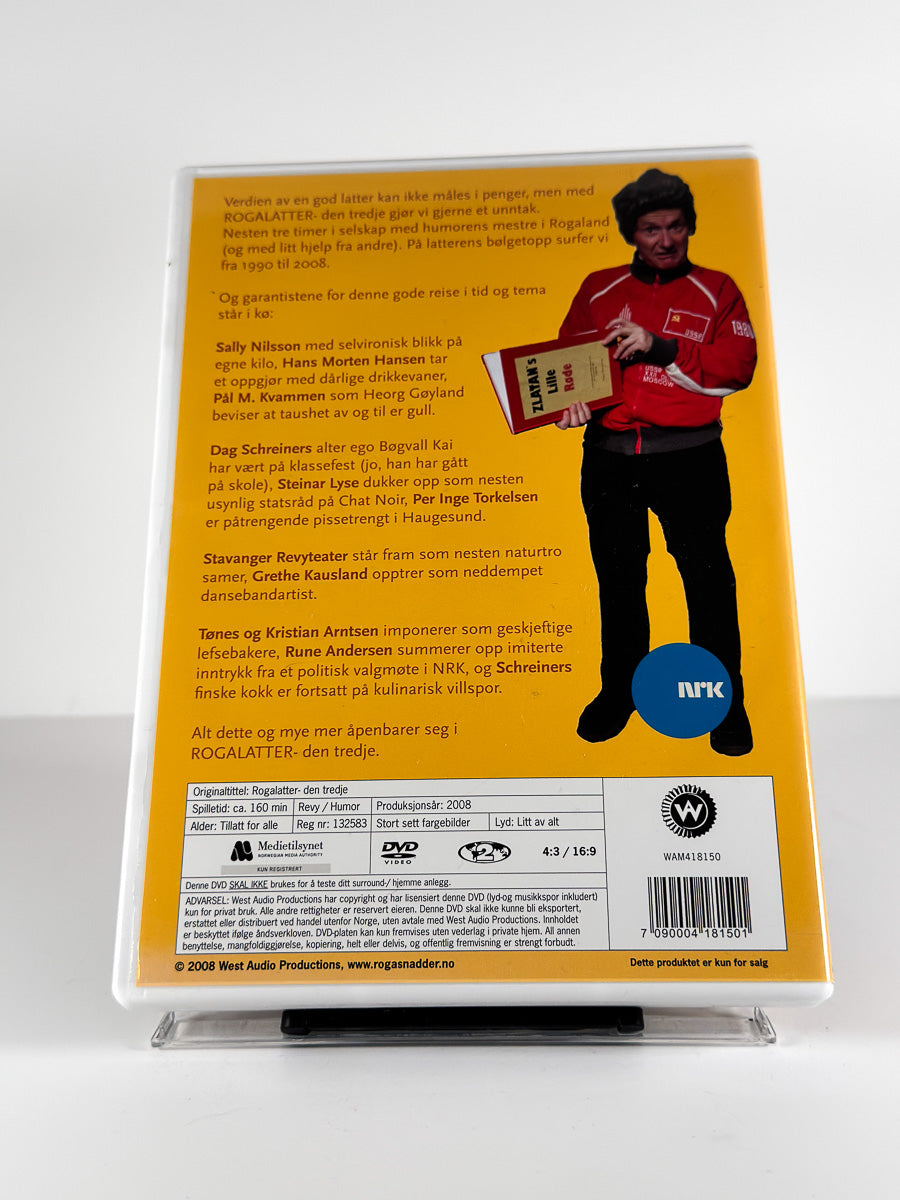 Bakside av cover til Rogalatter – Den tredje på DVD