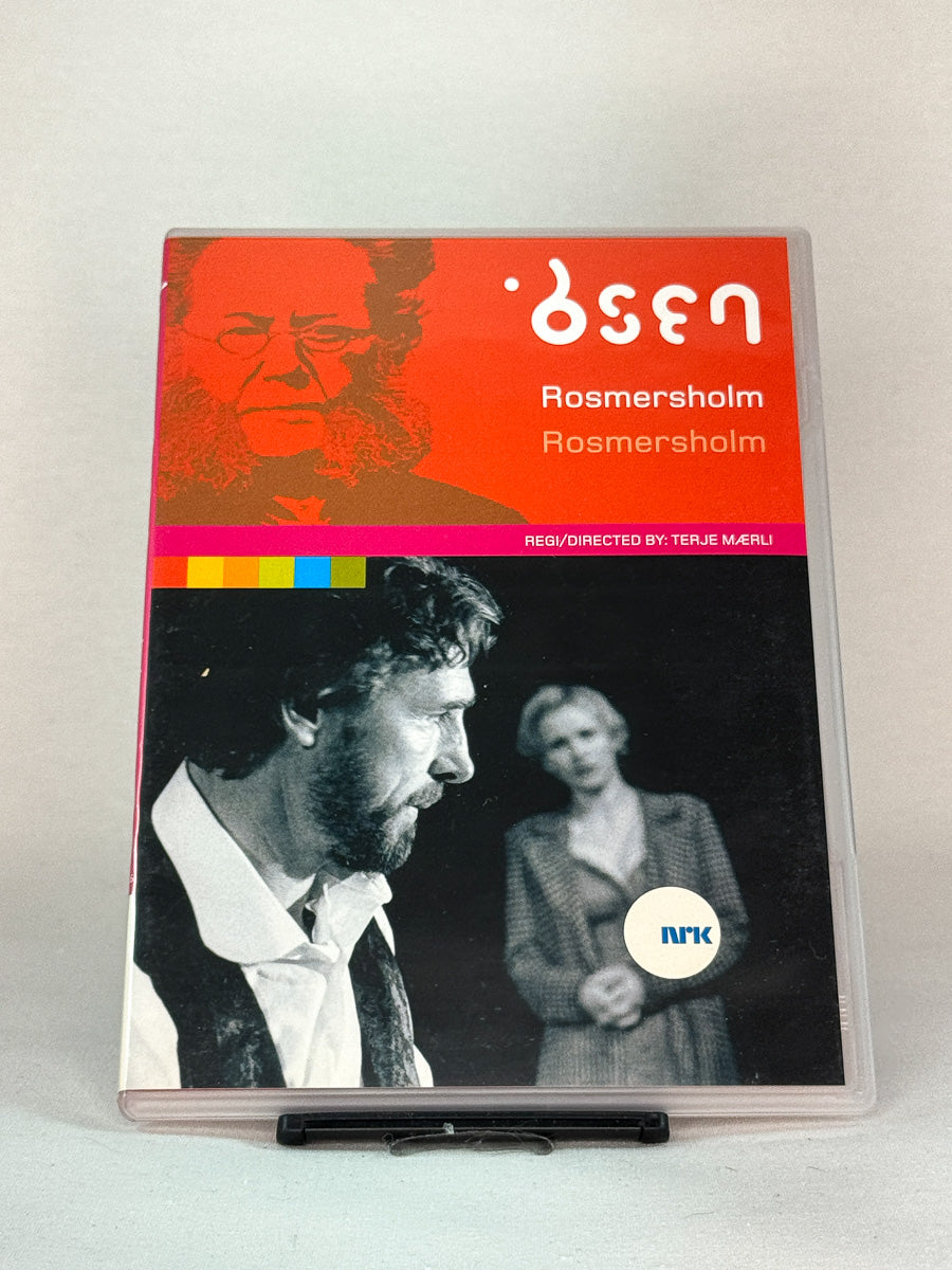 Forside av DVD-coveret Rosmersholm – NRK-oppsetning basert på Henrik Ibsens drama, bruktfilm hos Brukbar Film