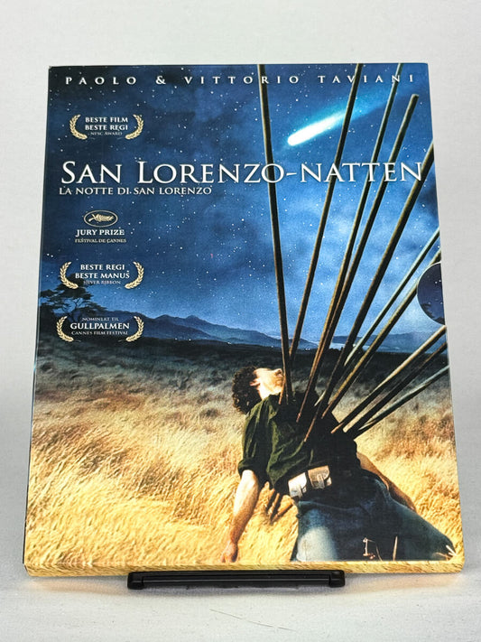 Forside av DVD-cover til San Lorenzo-natten (La notte di San Lorenzo) – brukt DVD-film, italiensk klassiker hos Brukbar Film