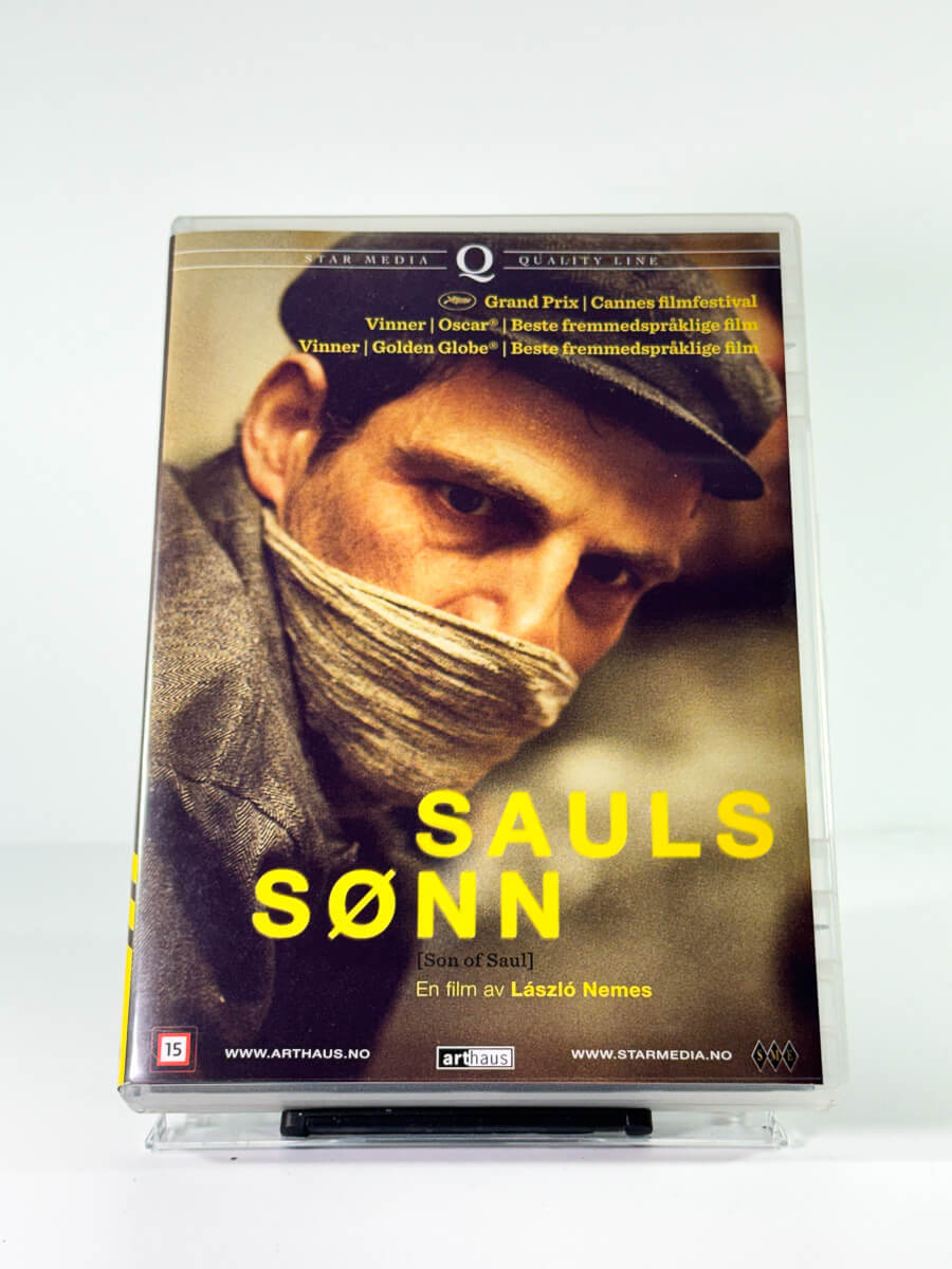 Forside av cover til sauls sønn, bruktfilm på DVD hos Brukbar Film