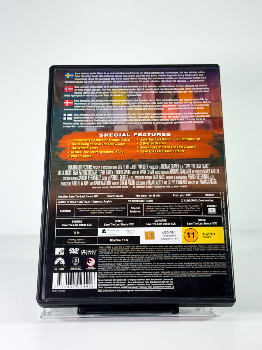 Bakside av cover til save the last dance, brukt DVD hos Brukbar Film
