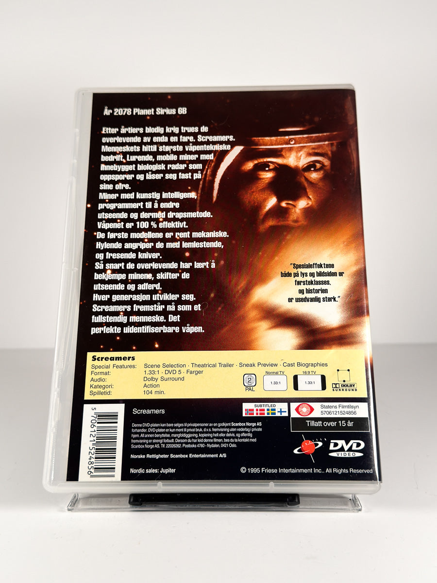Bakside av cover til Screamers på DVD