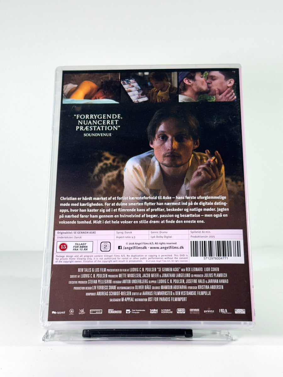 Bakside av cover til se gennem aske, brukt original DVD hos Brukbar Film