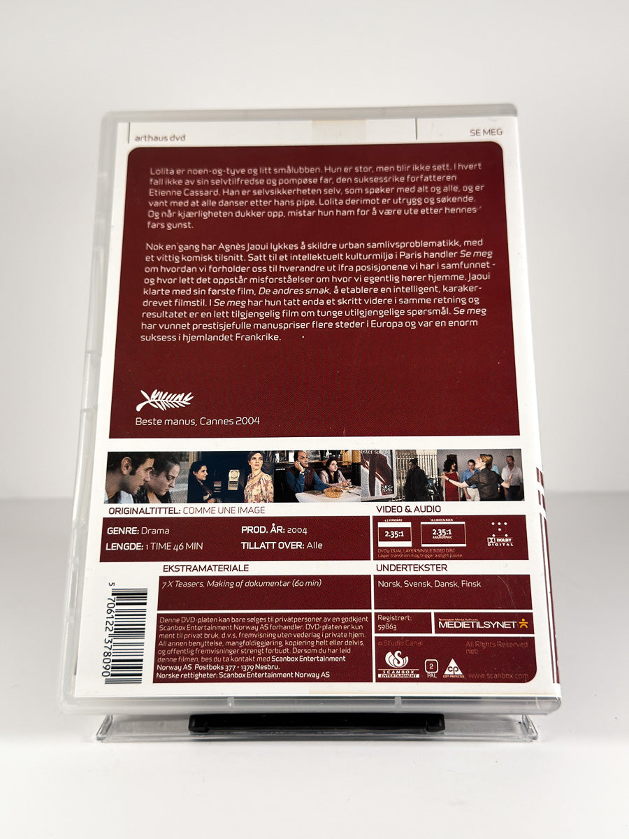 Bakside av cover til Se meg på DVD