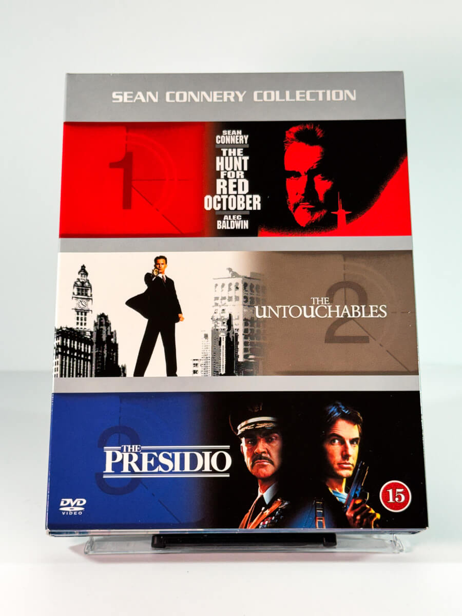 Forside av cover til Sean Connery Collection, brukt original DVD hos Brukbar Film