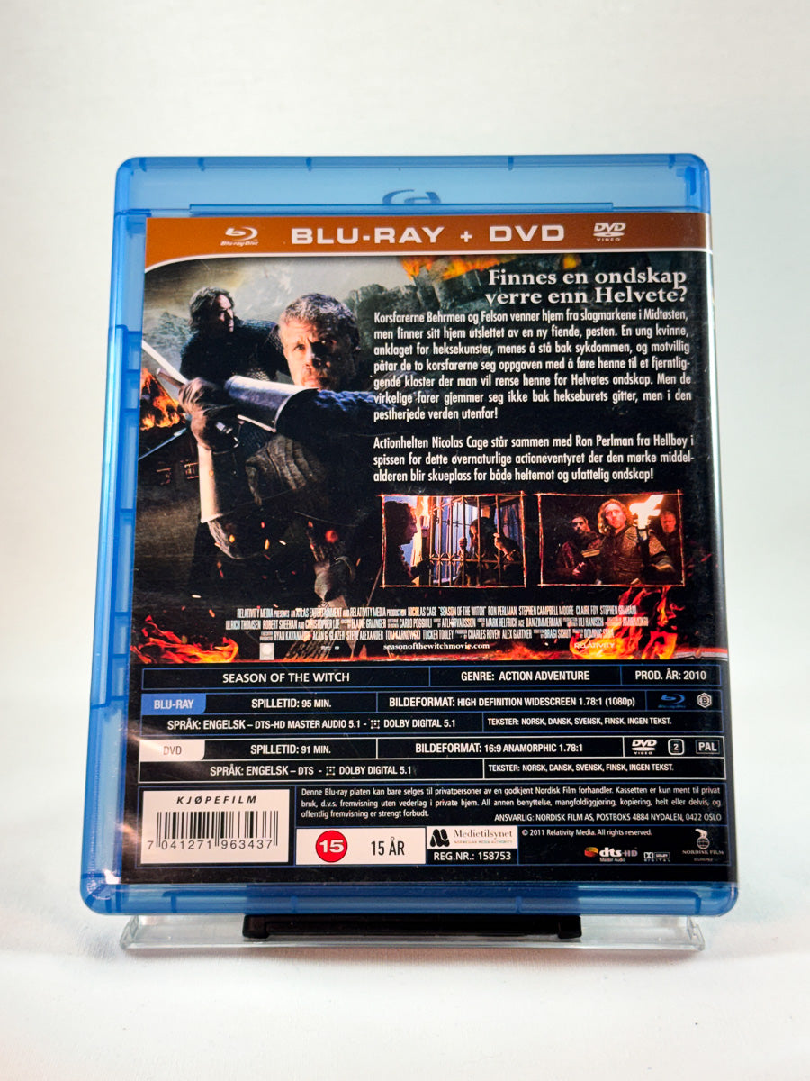 Bakside av cover til Season of the Witch, brukt Blu-ray-utgivelse hos Brukbar Film