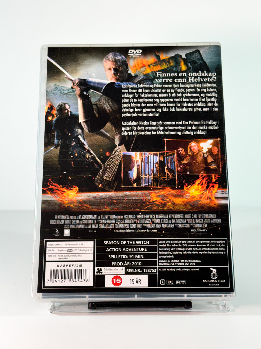 Bakside av cover til season of the witch, brukt original DVD hos Brukbar Film
