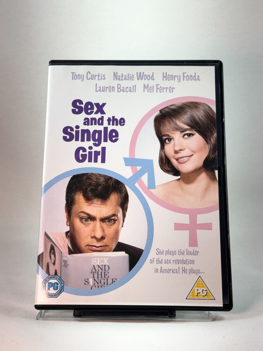 Sex and the Single Girl – forside av originalt DVD-cover, romantisk komedie med Natalie Wood og Tony Curtis, brukt DVD hos Brukbar Film