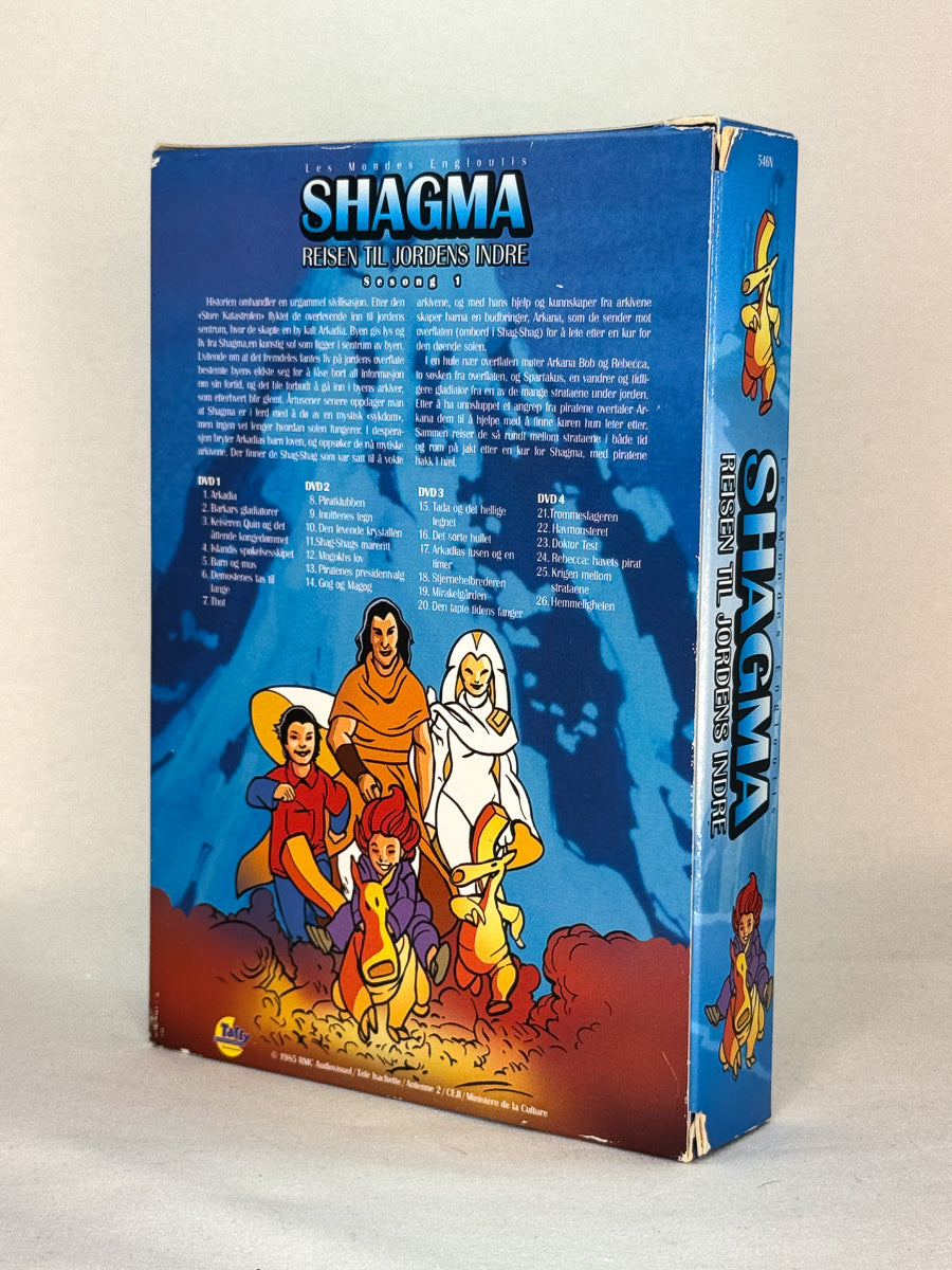 Forside av DVD-cover til serien Shagma: Reisen til Jordens indre – Sesong 1 – original brukt barne- og familiefilm på DVD hos Brukbar Film