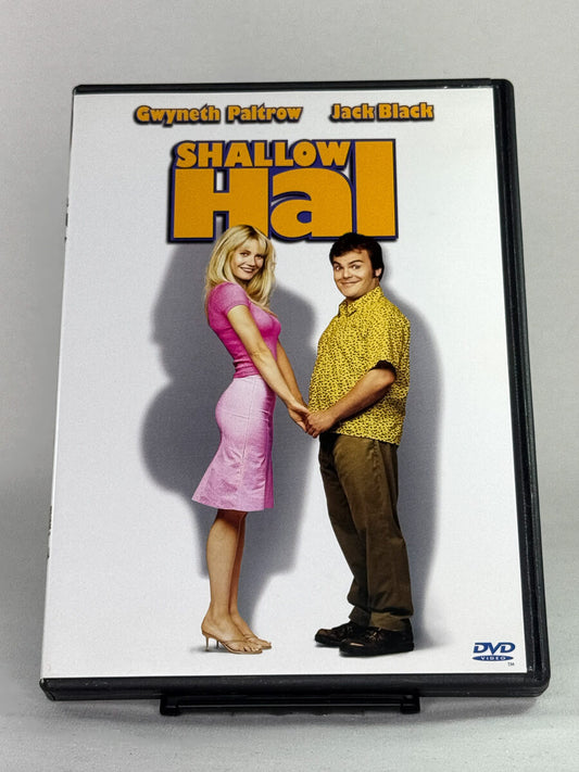 Brukt DVD-film Shallow Hal – forsidebilde av originalt filmcover, tilgjengelig hos nettbutikken Brukbar Film som selger brukte DVD og Blu-ray filmer