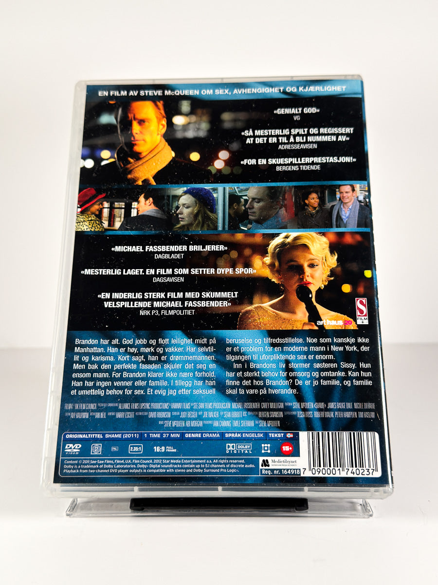 Bakside av cover til Shame på DVD