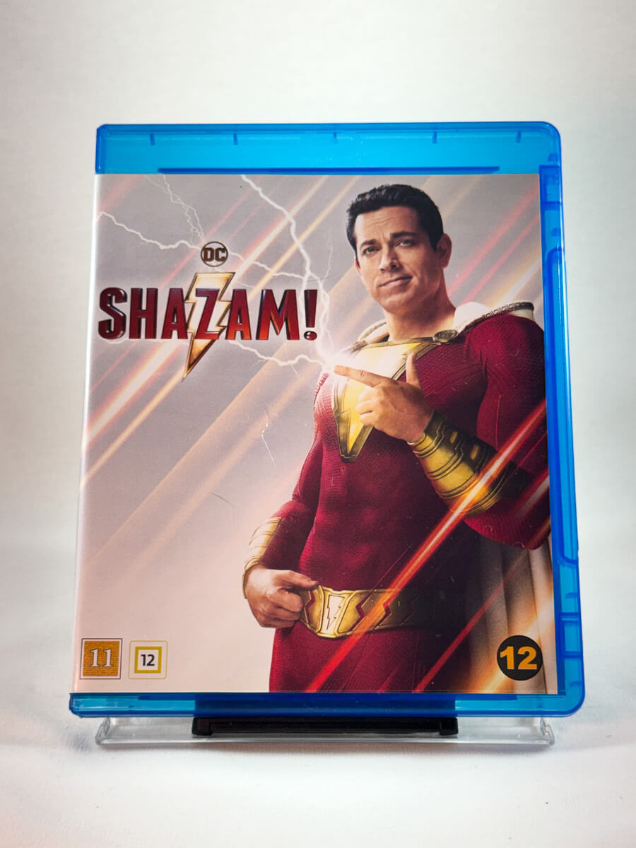 Forside av Blu-ray-cover til Shazam!, bruktfilm på Blu-ray hos Brukbar Film